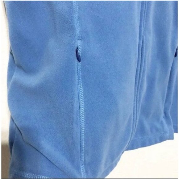L.L. Bean Womens Blue Fleece Vest M-REG Polyester Zip Front Sleeveless - Picture 3 of 4